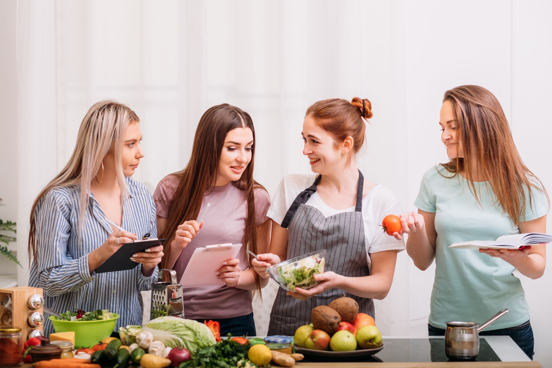 female cooking healthy eating dieting nutrition